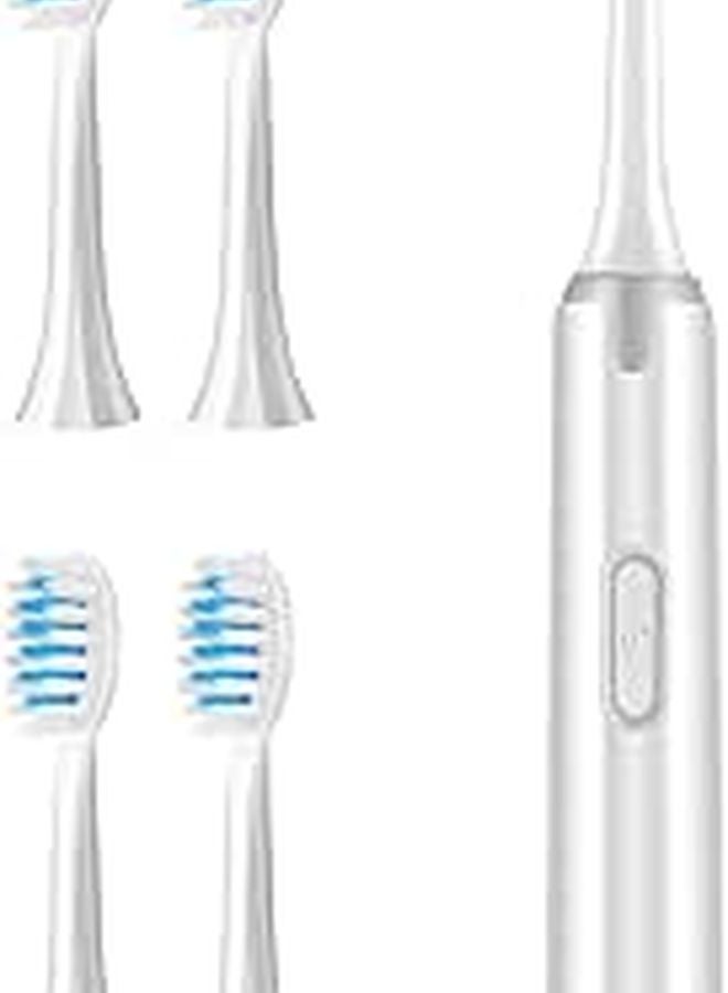 Waterproof Electric Toothbrush For Adults With 5 Soft Brush Heads Sonic Vibration Battery Operated - Image 1