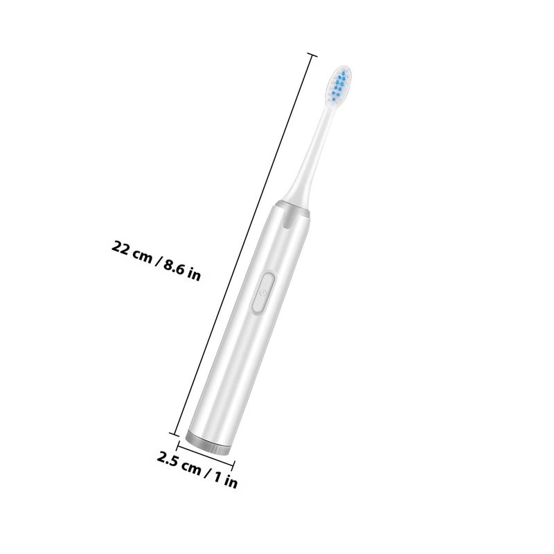 Waterproof Electric Toothbrush For Adults With 5 Soft Brush Heads Sonic Vibration Battery Operated - Image 3
