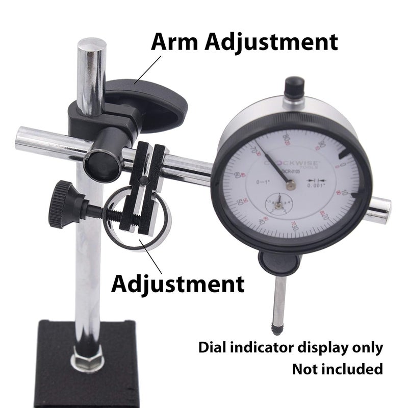 Clockwise Tools MGBR-02 Magnetic Base Stand for Digital Dial Indicator Gauge 176lbs Max Pull - Image 3
