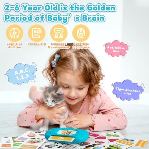 HOMESTEC Toddlers Talking Flash Cards with American accent & 288 Sight Words, Speech Therapy Toys for 3 4 5 6 Years Old Boys and Girls, Learning Educational Montessori Sensory kit, Kids Birthday Gifts - Image 2