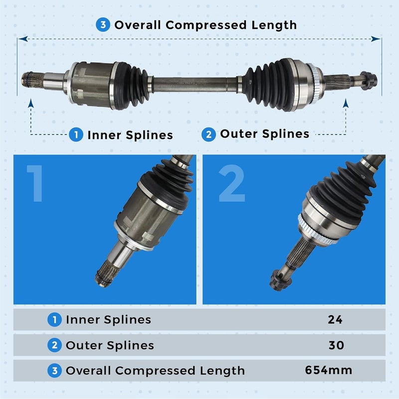 Bode-man Front Left CV Axle Half-shaft Assembly for 2012-2017 Toyota Camry Avalon Hybrid - Image 5