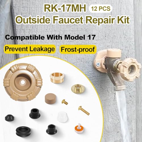 Datrenm RK-17MH Outside Faucet Repair Kit Metal Handle Compatible with Woodford Model 17 - Image 2