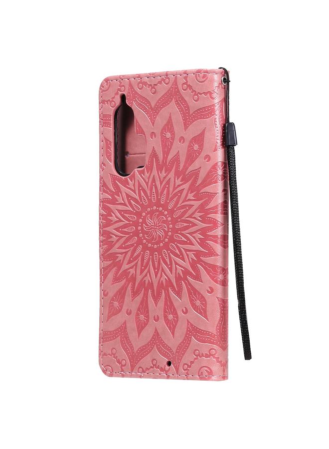 S-TOP Case For Motorola Edge Plus Pressed Printing Sunflower Pattern Horizontal Flip PU Leather Case with Holder & Card Slots & Wallet & Lanyard - Image 3
