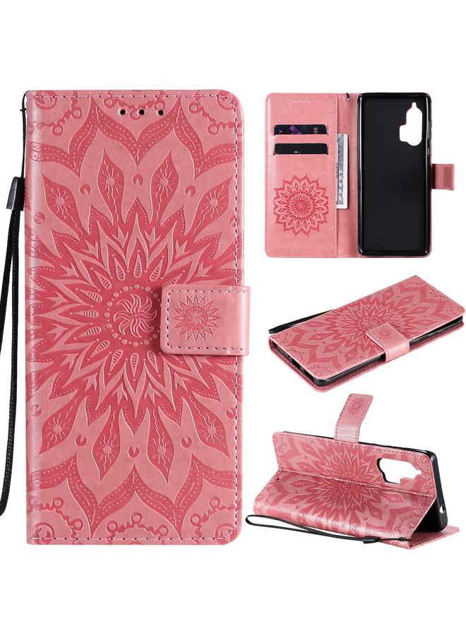 S-TOP Case For Motorola Edge Plus Pressed Printing Sunflower Pattern Horizontal Flip PU Leather Case with Holder & Card Slots & Wallet & Lanyard - Image 1