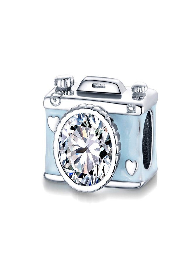 WOSTU Camera Charm 925 Sterling Silver Bead Charms for Bracelets for Women Teens Fit Charms Braceletes Gifts for Thanksgiving Christmas for Women - Image 1