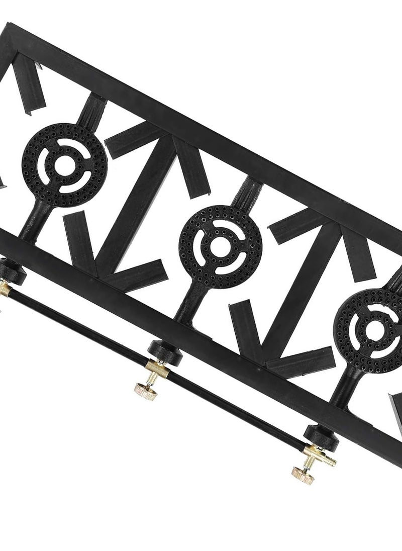 A TO Z Heavy Duty Black Cast Iron Gas Burner Stove – 3 Burners – Large Size: 70x24.5 cm – Ideal for Indoor and Outdoor Cooking – Durable and Efficient  - Image 5