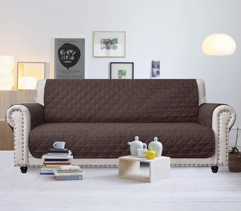 CHHKON 100% Waterproof Sofa Cover Pet Furniture Protectors for Sofas Couch Covers for Dogs Sofa Cover with Side Pockets (Chocolate, 68'') - Image 3