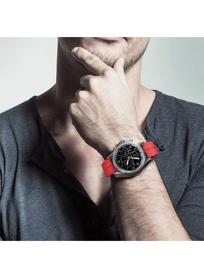 DUSALA Silicone Watch Band For CMF by Nothing Watch Pro/Watch Pro 2 Watchband Bracelet,Magnetic Folding Buckle Soft Silicone Replacement Straps for Men Women- Red - Image 4