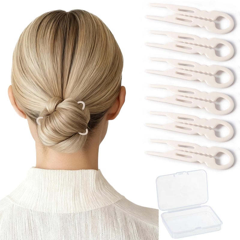 Sunolga 6 PCS 2.83 in Small French Hair Pins for Women, Prestige Hair Pins for All Hair, Curved Shape for Better Head Fit Hair Accessories, Serrated Anti-Slip Design Hairpins - Image 1
