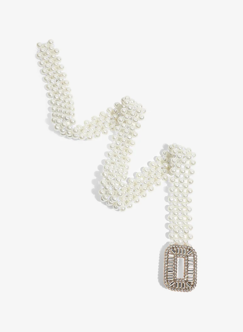 Haute Sauce White Solid Waist Belt