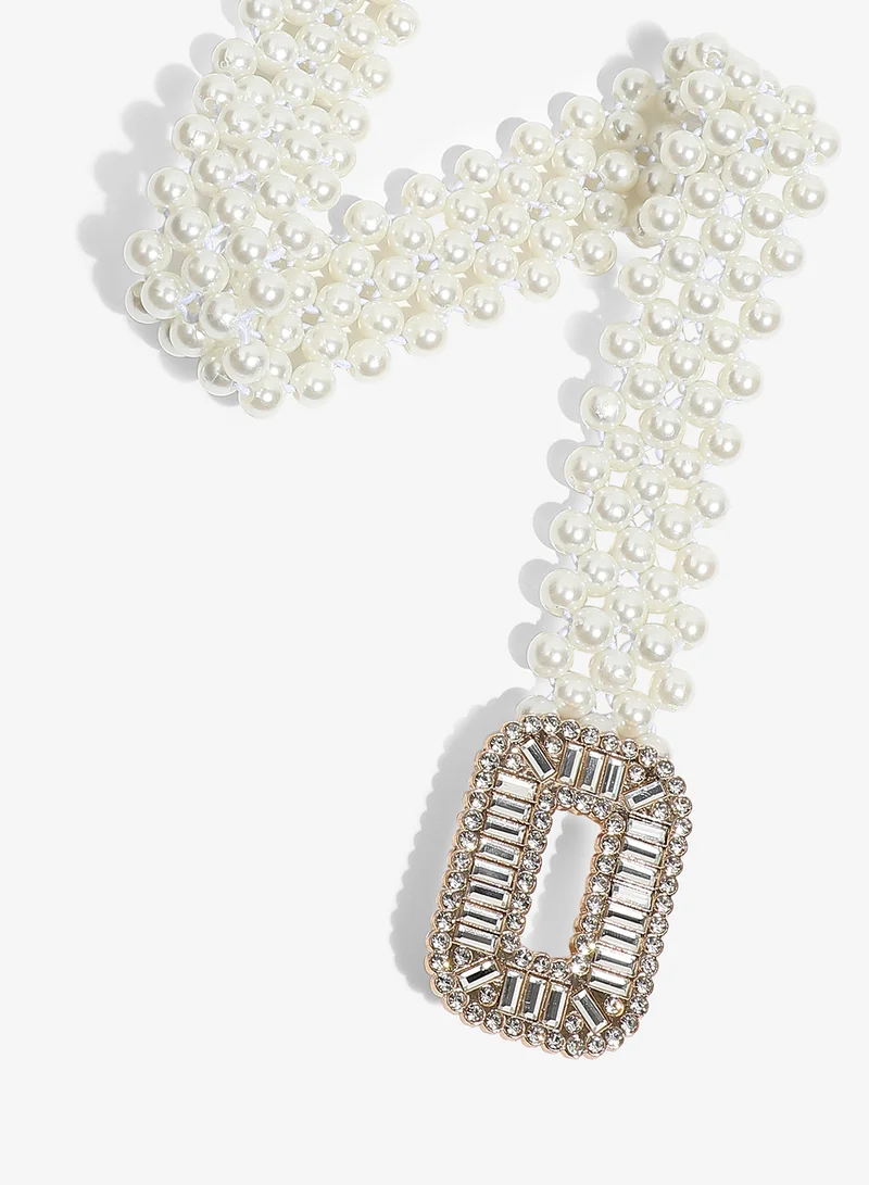 Haute Sauce White Solid Waist Belt