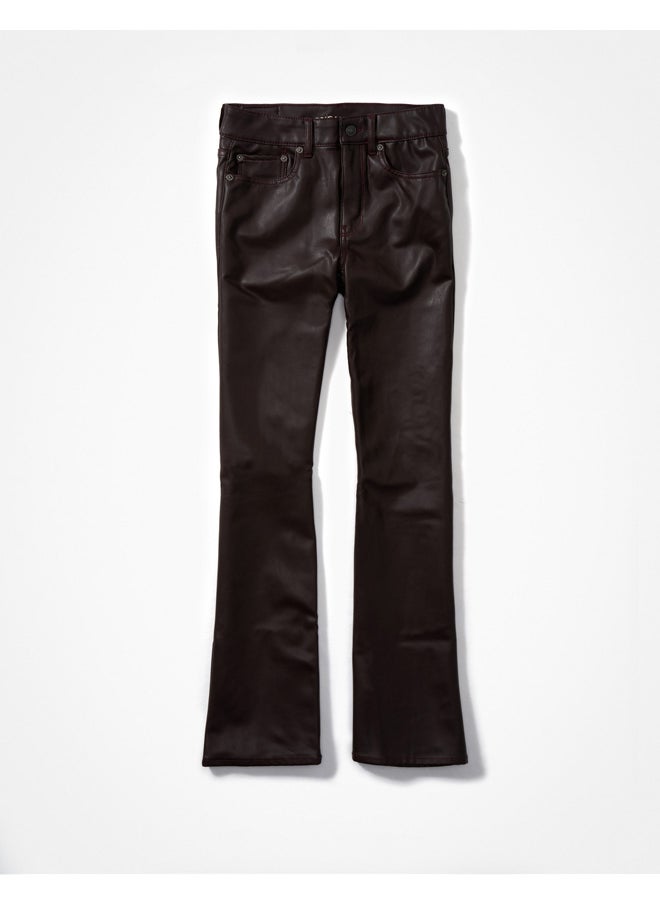 American Eagle - AE Stretch Vegan Leather Super High-Waisted Flare Pant - Image 1