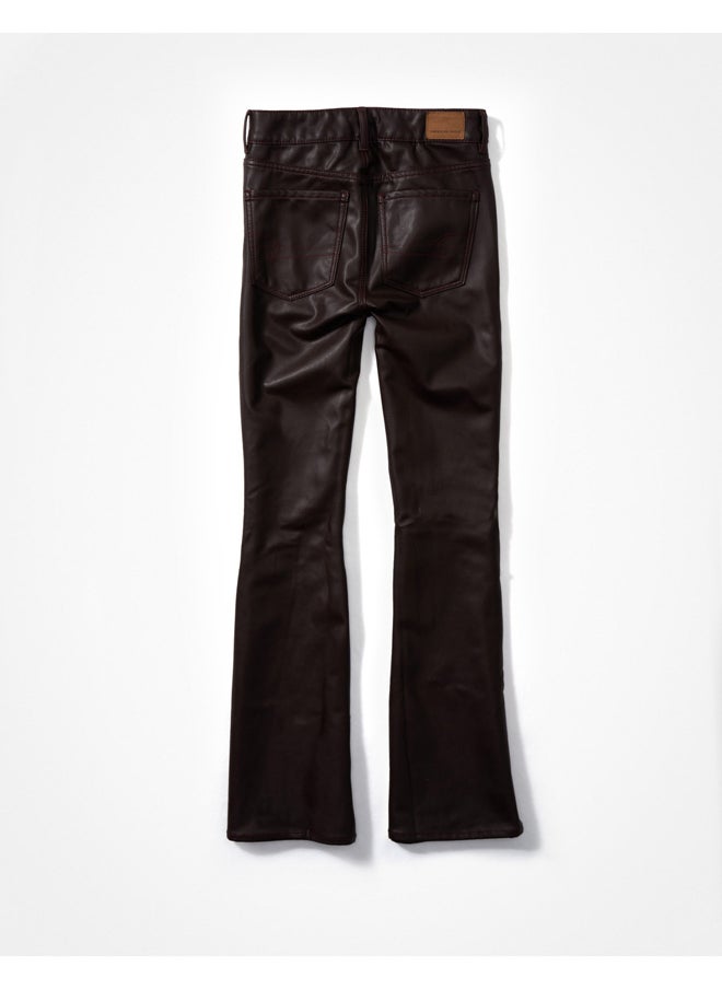 American Eagle - AE Stretch Vegan Leather Super High-Waisted Flare Pant - Image 1