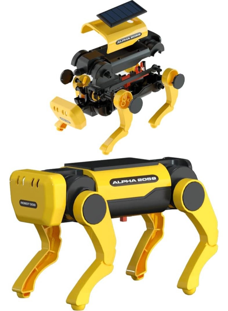 MAOGEDA Solar-Powered Robotic Dog Building Kit - STEM Educational Toy for Kids, Electronic Pets Robot Dog Toy, Solar or Battery Operated, Interactive Robot Pet Assembly Set  - Image 1