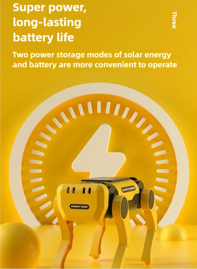 MAOGEDA Solar-Powered Robotic Dog Building Kit - STEM Educational Toy for Kids, Electronic Pets Robot Dog Toy, Solar or Battery Operated, Interactive Robot Pet Assembly Set  - Image 4