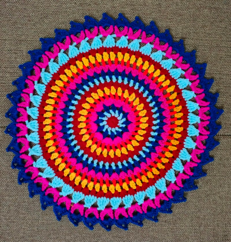 Ritika Craft® Woolen Crochet Handmade Mandala Doily/placemat/Table mat (16 inch) for Dreamcatcher - Image 3