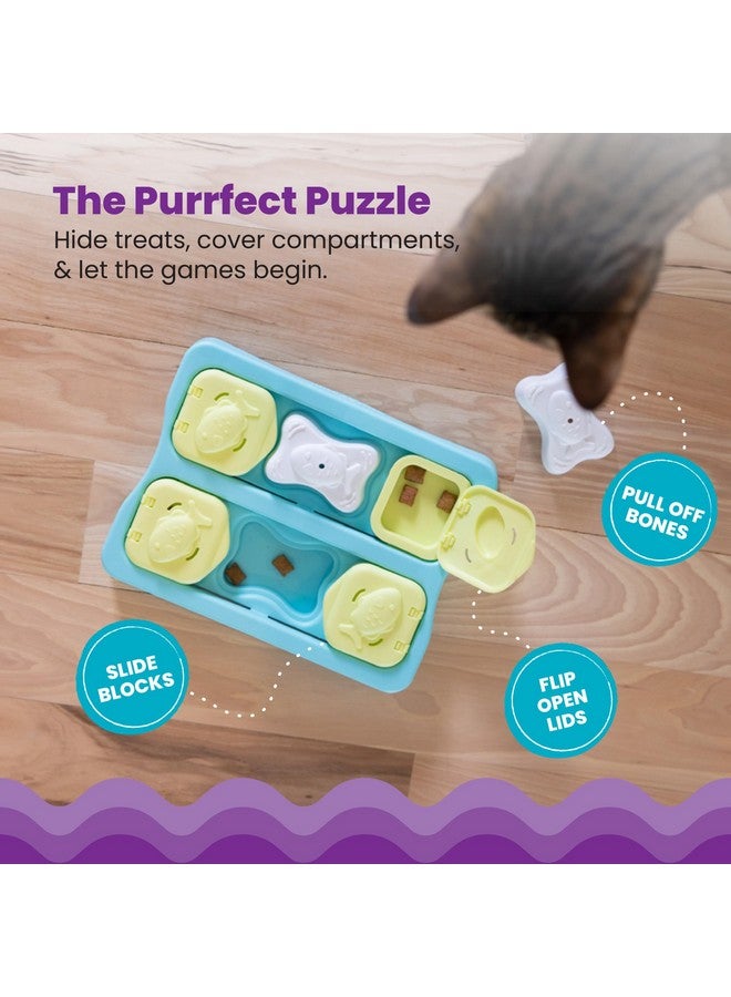 Catstages Kitty Cube Interactive Cat Treat Puzzle, Blue - Image 3