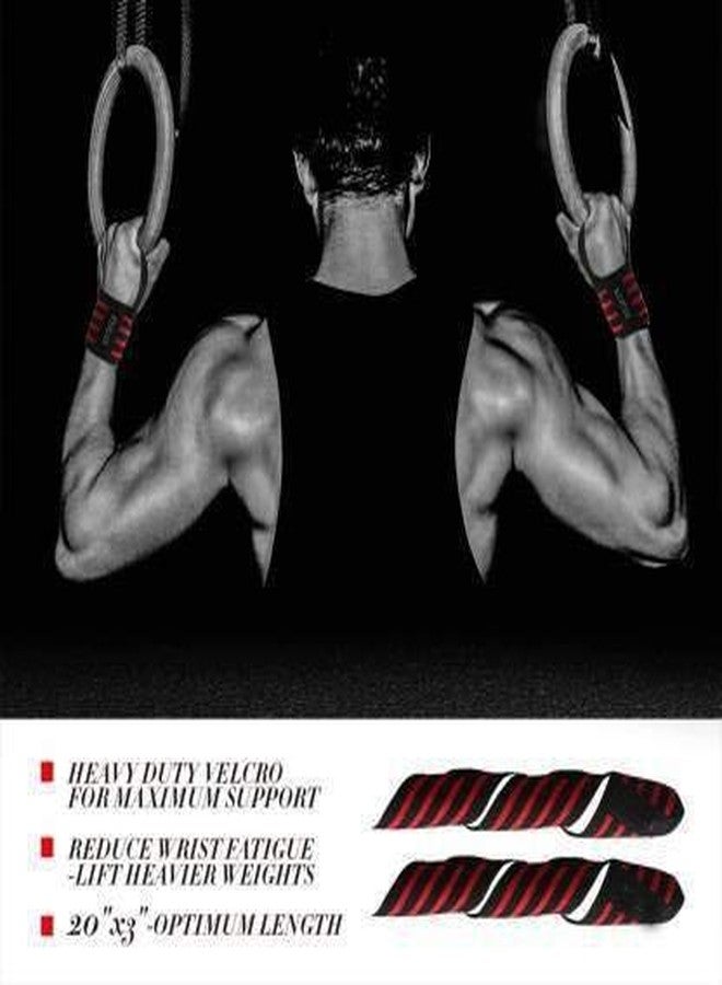 serveuttam Leosportz weight Lifting wrist comfort support (Free size,Red Black) (Red) - Image 3