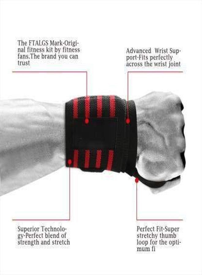 serveuttam Leosportz weight Lifting wrist comfort support (Free size,Red Black) (Red) - Image 4