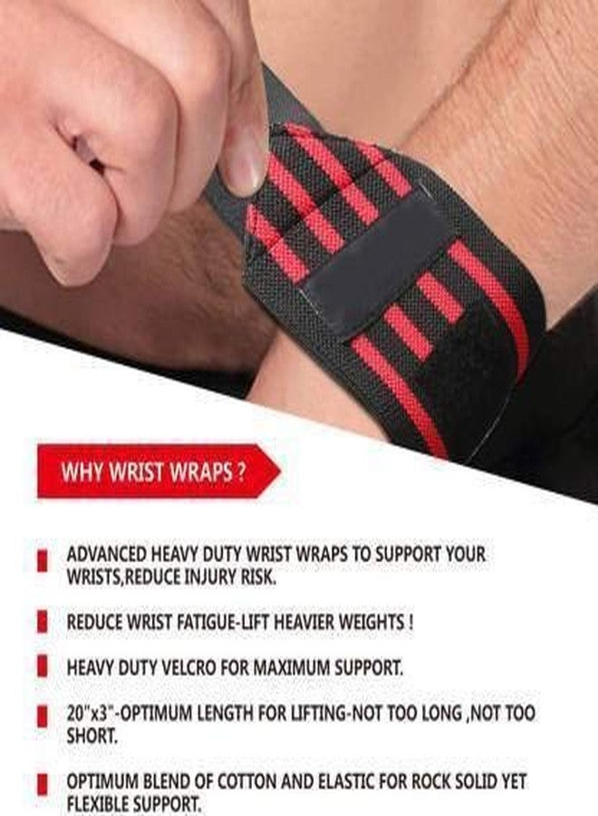 serveuttam Leosportz weight Lifting wrist comfort support (Free size,Red Black) (Red) - Image 2