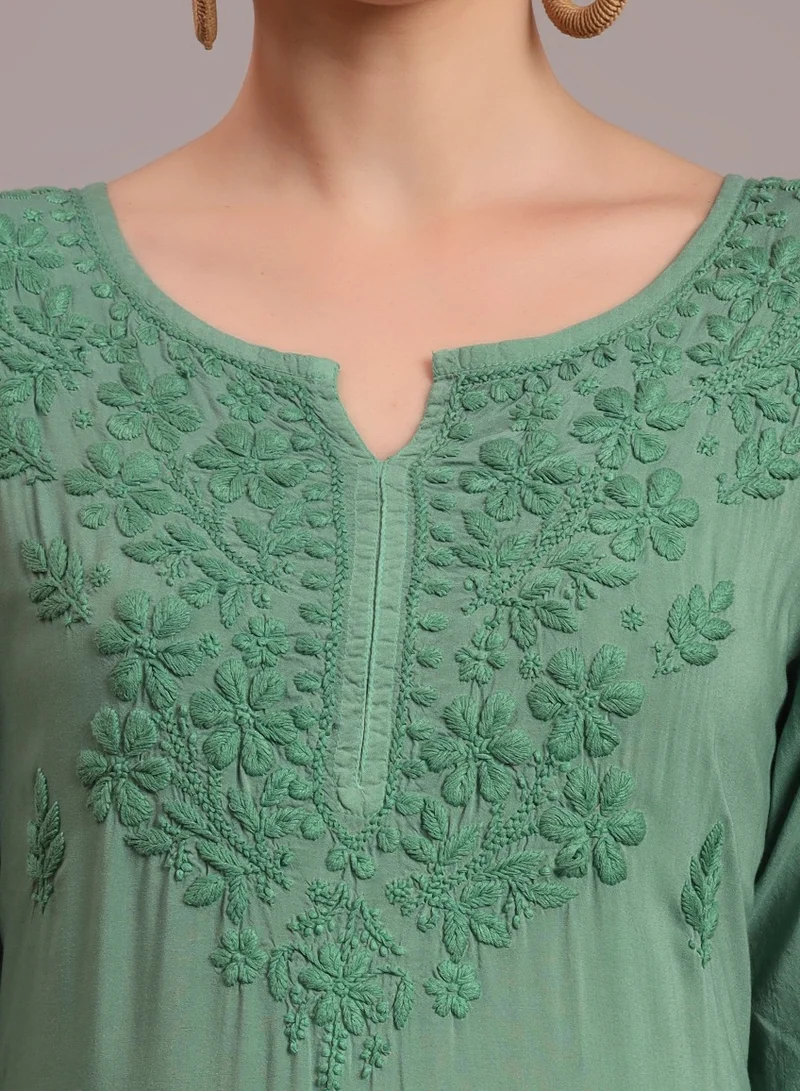 Alaya Hand Embroidered Chikankari Modal Ombre Jalabiya-AL4047