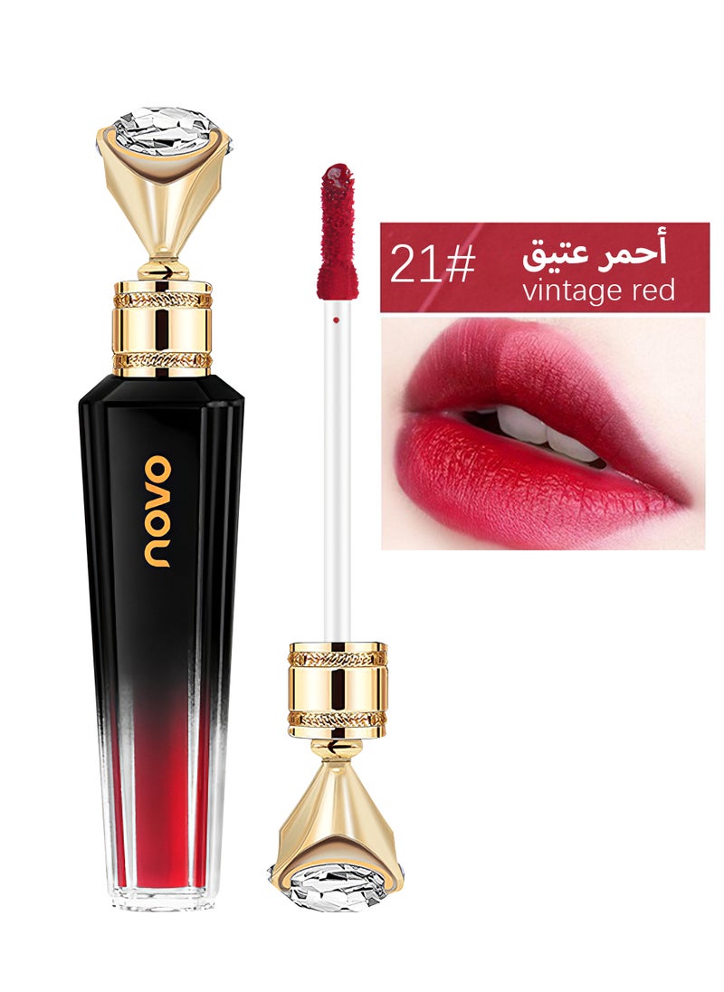 Novo Queen's Vintage Velvet Lip Glaze, Moisturizing No-Sticky Lightweight Long Lasting Waterproof Mist Face Lip Gloss, Matte Velvet Lip Stains Lip Tint for Women  - Image 1