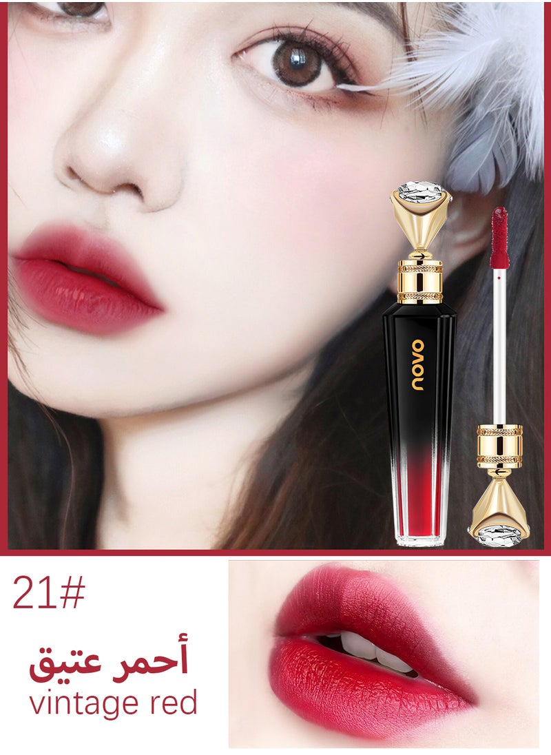 Novo Queen's Vintage Velvet Lip Glaze, Moisturizing No-Sticky Lightweight Long Lasting Waterproof Mist Face Lip Gloss, Matte Velvet Lip Stains Lip Tint for Women  - Image 2