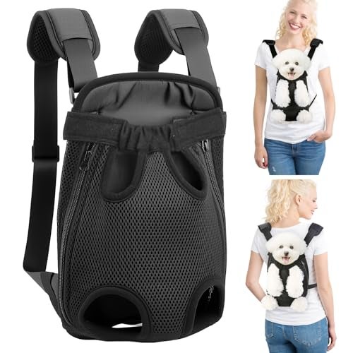 Mosago Dog Backpack Carrier, Legs-Out Chest Carrier for Small Dogs 4–7 lbs, Adjustable Pet Front Carrier with Thick Padded Bottom Support, Easy Fit for Walking, Hiking, Camping, and Traveling - Image 1
