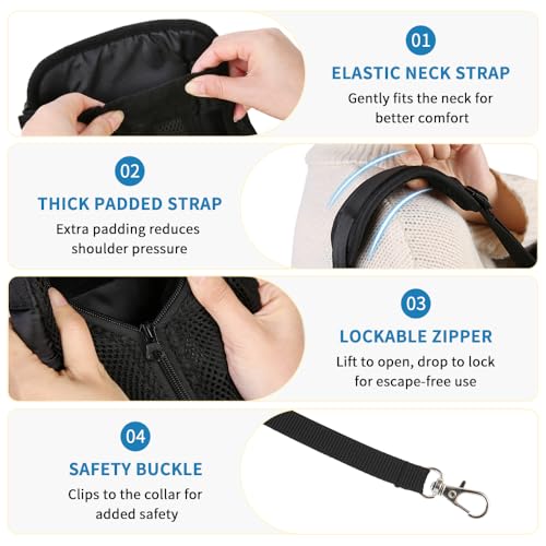 Mosago Dog Backpack Carrier, Legs-Out Chest Carrier for Small Dogs 4–7 lbs, Adjustable Pet Front Carrier with Thick Padded Bottom Support, Easy Fit for Walking, Hiking, Camping, and Traveling - Image 3