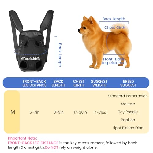 Mosago Dog Backpack Carrier, Legs-Out Chest Carrier for Small Dogs 4–7 lbs, Adjustable Pet Front Carrier with Thick Padded Bottom Support, Easy Fit for Walking, Hiking, Camping, and Traveling - Image 5