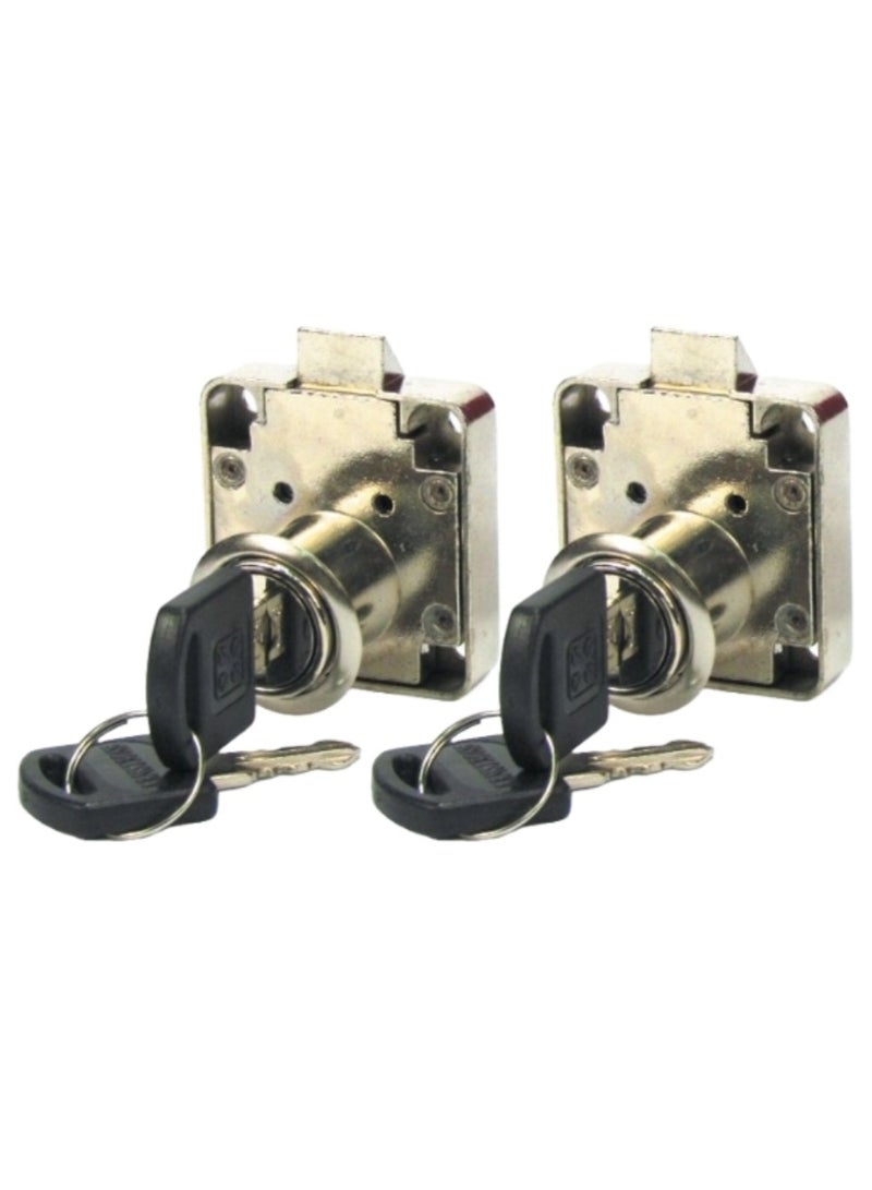 ROBUSTLINE Armstrong lock for Drawer/Cabinet/Cupboard - Single Turn - 507 (11mm, Pack of 2, Chrome Plated) 