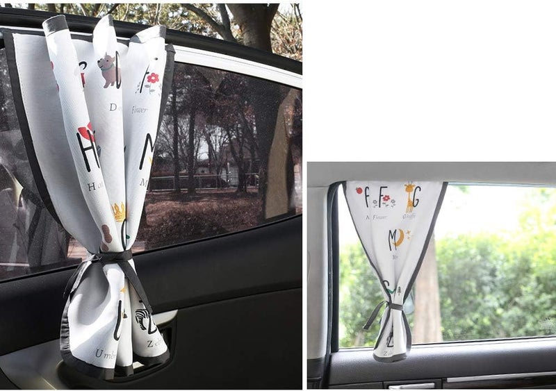 bebedeco Magnetic Car Sun Shade Curtain for Side Window – Sun Blocker and UV Protector for Baby, Kids, and Pets – Universal Fit with Built-in Magnets for Steel-Framed Door (Be-Kids Alphabet) - Image 4