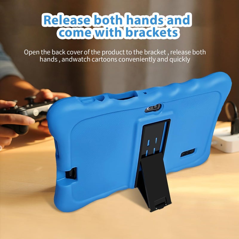 ZEKAROUL 7 inch Kids Tablet, Quad Core Android 11 2GB 32GB, Parental Control, Eye Protection, Shockproof Case, Dual Camera, WiFi, Bluetooth, Learning Tablet for Kids - T7 (Blue) - Image 3