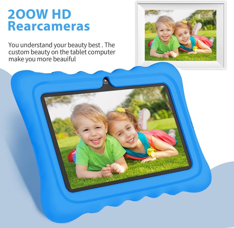 ZEKAROUL 7 inch Kids Tablet, Quad Core Android 11 2GB 32GB, Parental Control, Eye Protection, Shockproof Case, Dual Camera, WiFi, Bluetooth, Learning Tablet for Kids - T7 (Blue) - Image 4