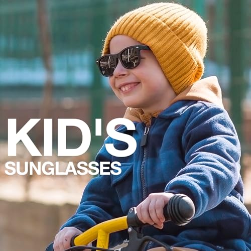 RIVBOS Kids Sunglasses Boys&girls with Strap Polarized Rubber Flexible Shades for Toddler and Children Age 3-10 RBK004-2 Black - Image 2