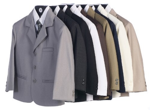 Lito 5 Piece Navy Blue Suit with Shirt, Vest, and Tie (14 Husky) - Image 3