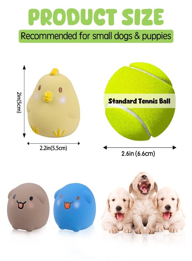 SCHITEC Dog Toys Squeaky, Interactive Animal Puppy Toy Pack, Cute Latex Rubber Squeak Pet Balls for Puppies Mini Small Breed Dogs - Image 4