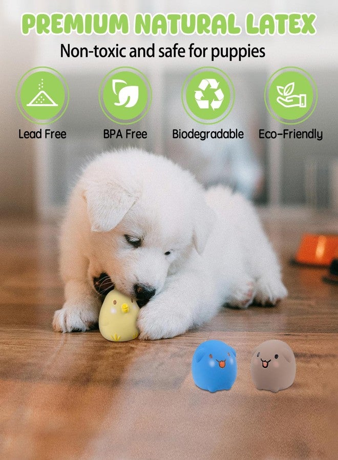 SCHITEC Dog Toys Squeaky, Interactive Animal Puppy Toy Pack, Cute Latex Rubber Squeak Pet Balls for Puppies Mini Small Breed Dogs - Image 5