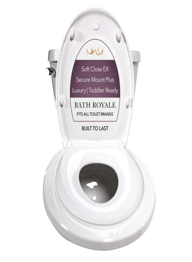 BATH ROYALE Potty Training Seat - Soft Close, Kingsport BR721-00, Elongated White, Adult & Child Combo - Image 1