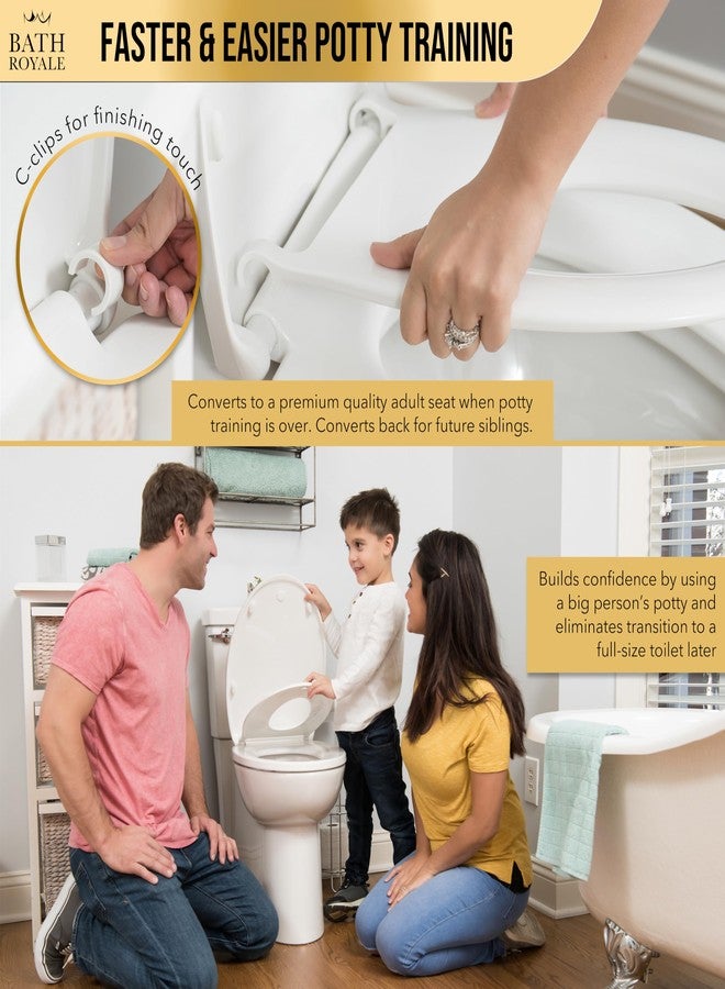 BATH ROYALE Potty Training Seat - Soft Close, Kingsport BR721-00, Elongated White, Adult & Child Combo - Image 5