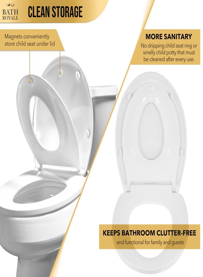 BATH ROYALE Potty Training Seat - Soft Close, Kingsport BR721-00, Elongated White, Adult & Child Combo - Image 4