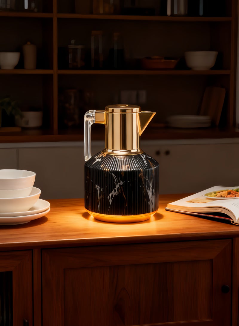 Beautiful Small Thermos For Home Use, Stylish High-End Thermos For Office Use, Plastic Shell + Glass Liner 1.0L - Image 3