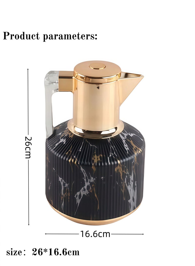 Beautiful Small Thermos For Home Use, Stylish High-End Thermos For Office Use, Plastic Shell + Glass Liner 1.0L - Image 2