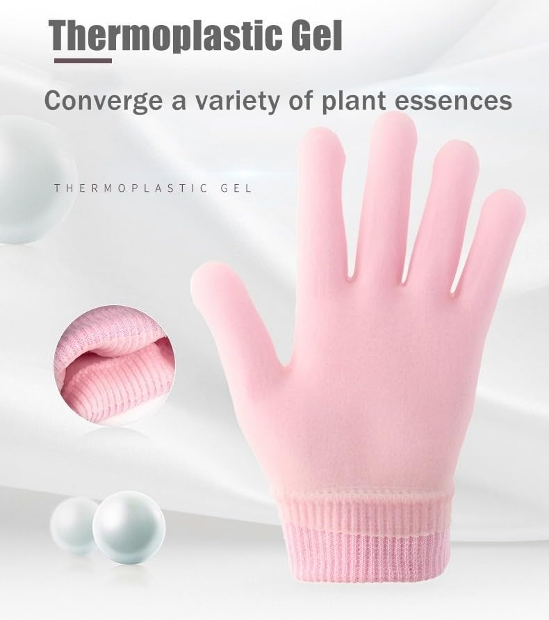 Generic 1pcs Soft Moisturizing Summer Care Gel Spa Gloves For Repairing and Softening Dry Cracked Hand Skins Gel Lining Infused with Essential Oils and Vitamin  - Image 5