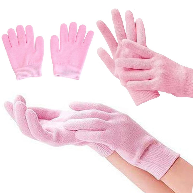 Generic 1pcs Soft Moisturizing Summer Care Gel Spa Gloves For Repairing and Softening Dry Cracked Hand Skins Gel Lining Infused with Essential Oils and Vitamin  - Image 1