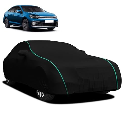 Autofy Car Cover Waterproof Glory-Piping for Volkswagen Virtus [Year 2022 Onwards] - Virtus Car Cover Dust & UV Protection Virtus Car Body Cover with Mirror Pocket Soft Cotton Lining - Image 1