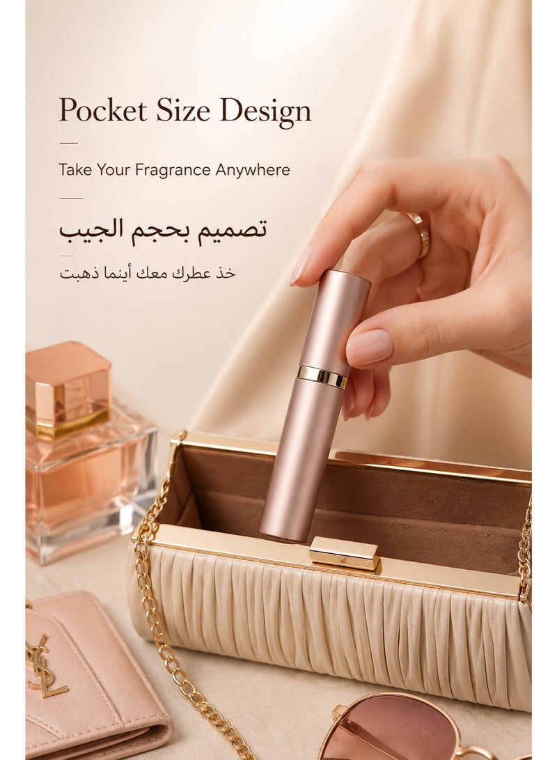 مرذاذ عطر جيب – زجاجة عطر سفر قابلة لإعادة التعبئة سعة 5 مل، بخاخ رذاذ ناعم فاخر مانع للتسرب، حاوية عطر صغيرة محمولة للسفر والعمل والاستخدام اليومي - Image 3