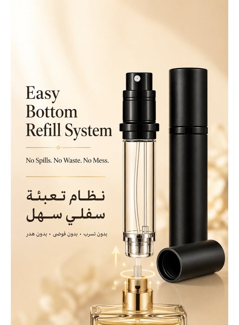 مرذاذ عطر جيب – زجاجة عطر سفر قابلة لإعادة التعبئة سعة 5 مل، بخاخ رذاذ ناعم فاخر مانع للتسرب، حاوية عطر صغيرة محمولة للسفر والعمل والاستخدام اليومي - Image 5