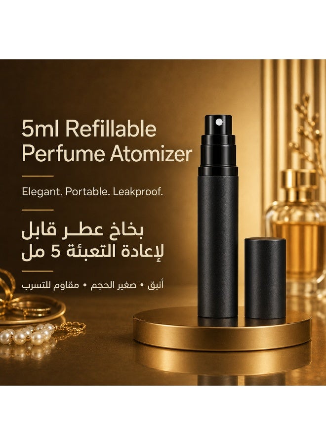 مرذاذ عطر جيب – زجاجة عطر سفر قابلة لإعادة التعبئة سعة 5 مل، بخاخ رذاذ ناعم فاخر مانع للتسرب، حاوية عطر صغيرة محمولة للسفر والعمل والاستخدام اليومي - Image 2