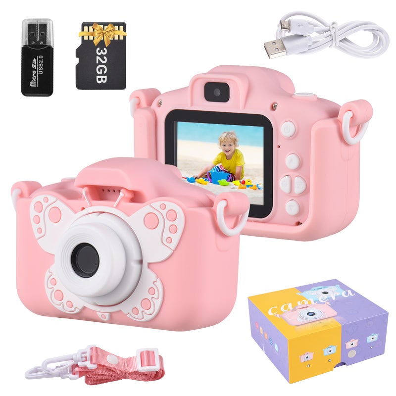 X7 Mini Camera Kids Camera Digital Camera 1080P Video Camera for 20MP Dual Lens 2.0 Inch IPS Screen Built-in Battery Cute Photo Frames Interesting Games with 32GB Memory Card USB Card Reader - Image 1
